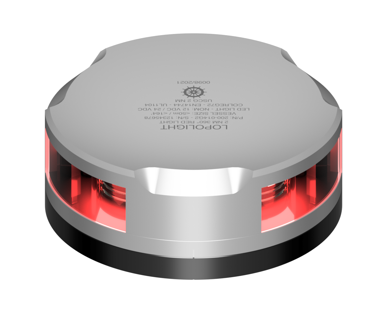 2nm 360° Red, silver w/FB base 2nm 360° Red, silver w/FB base